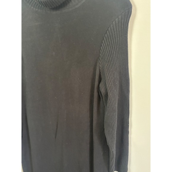 Chadwick's‎ Black Turtleneck Long Sleeve Ribbed Knit Midi Dress Women's Large - Picture 2 of 5